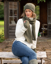 Unisex Recycled Cashmere Scarf in Khaki
